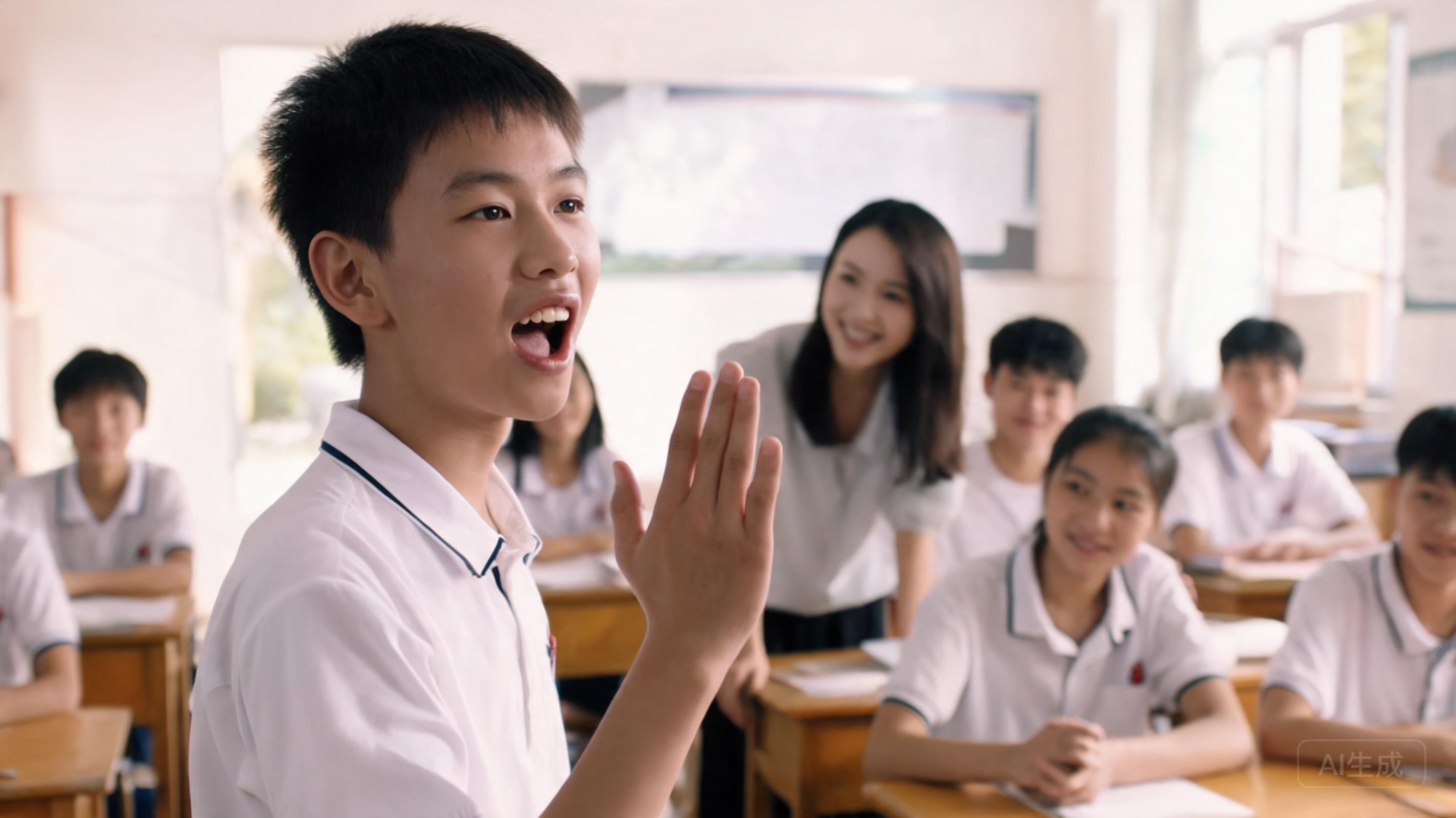 学生自信开口说英语